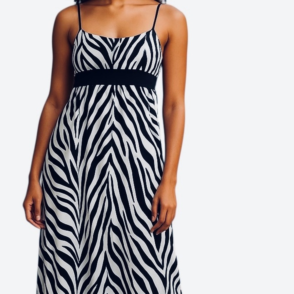 I. N.  Black/White Zebra Print Dress . Sz. M.